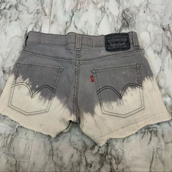 Levi's 511 Vintage Grey Gray White Ombré Denim Jean shorts waist size 27 - Picture 1 of 7